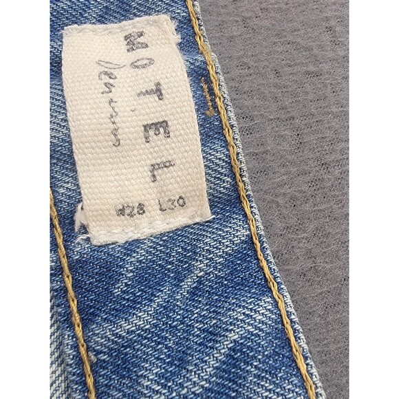 Motel Jeans Womens 28x30 Light Wash High Rise Wide Straight Leg Blue Denim - Picture 10 of 14